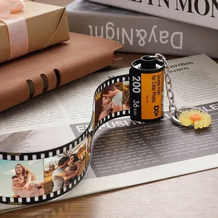 SOUFEEL Film Roll Keychain Customized Keychain with Picture Personalized  Camera Memory Reel Gifts